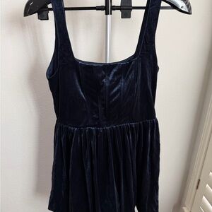 Le Lis Midnight Blue Velvet Mini Dress